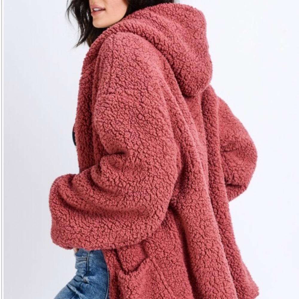 NWT Reversible Cozy Pocket Hooded Cardigan Sweater - Picture 4 of 8
